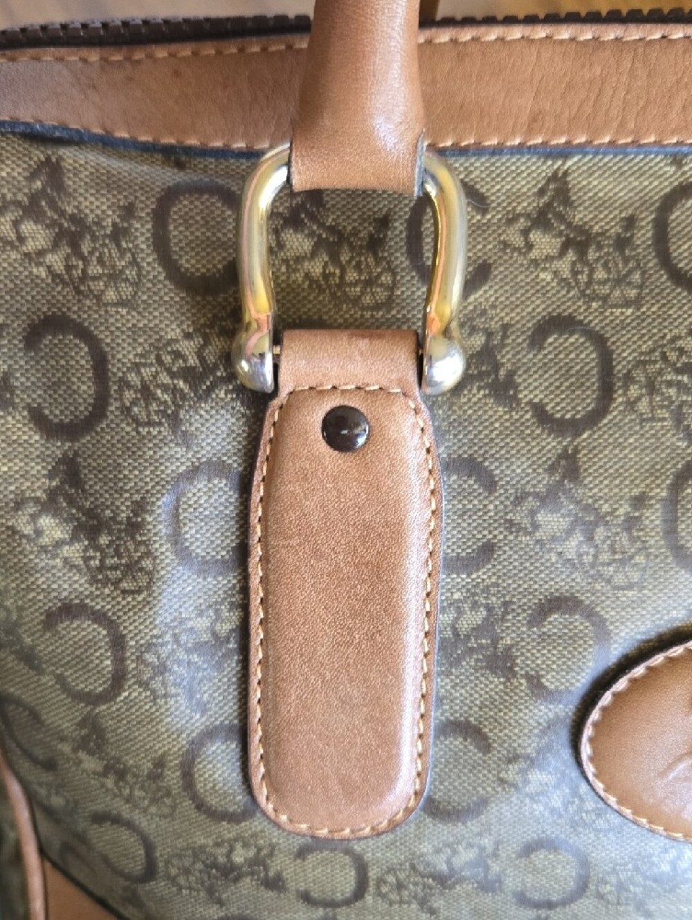 Celine Vintage Macadam Canvas Top Handle  W/ COA - Picture 6 of 15